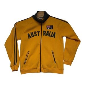 Australia Track Jacket Mens Large Yellow Green Full Zip Soccer Athletic Sportswr